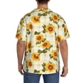 thumbnail image 3 of Sikiie Light Green Plaid Sunflower Men's Wrinkle Free Untucked Cuban Shirt Business Casual Button Down Shirts Short Sleeve ShirtX-Large, 3 of 5