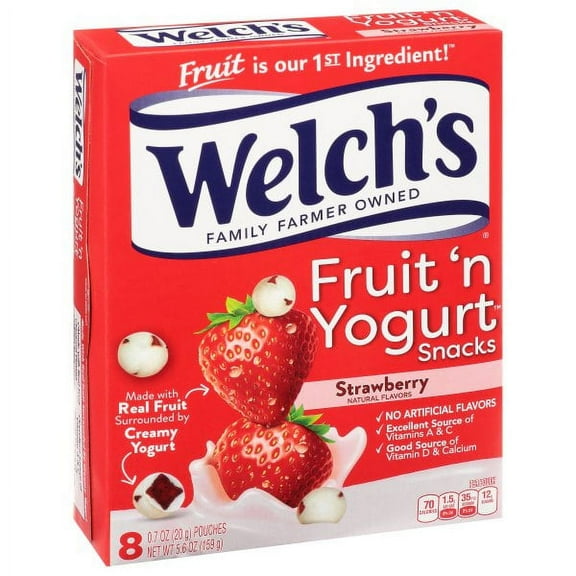 Welchs Fruit n Yogurt Strawberry Fruit Snacks, 8 Ct