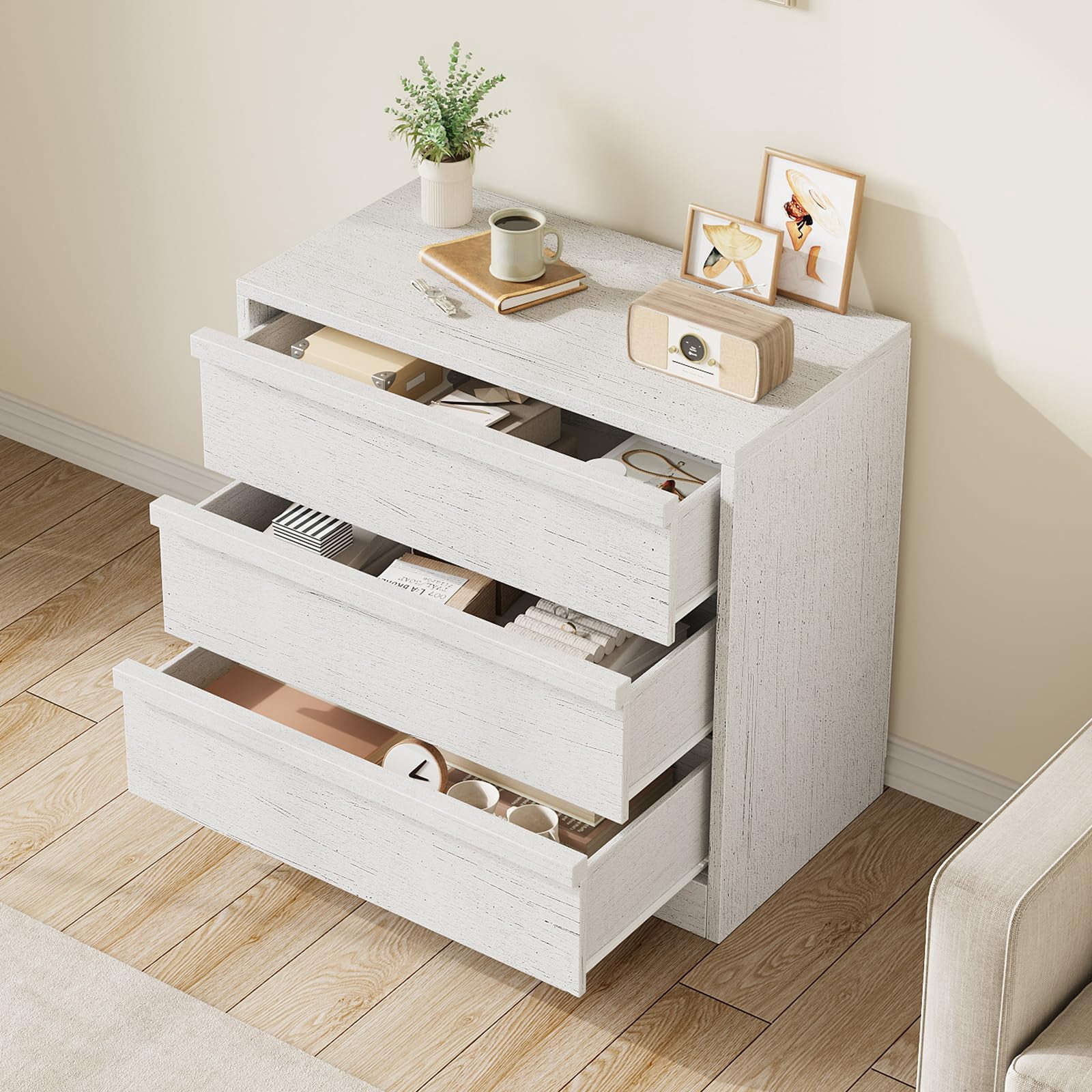 Modern 4-Drawer Dresser for Bedroom - Spacious Storage Cabinet - Versatile bedside table or Bedside Table for Living Room, Nursery, Entryway