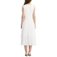 thumbnail image 3 of INSPIRE CHIC Women's 2025 Tie Neck Dress Midi A-Line Sleeveless Pleated Dress S White, 3 of 5