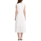 thumbnail image 3 of INSPIRAR CHIC Vestido Midi A-Line Sin Mangas con Cuello Lazo Plisado S Blanco 2025, 3 of 5