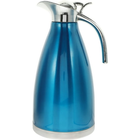 

Stainless Steel Water Bottle Pot Insulated Kettle Thermal Bottle Household Water Container for Home Restaurant (Blue 2.0L Double-layer Insulated Pot)