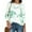 Green, variant on Women Tie Dye Print Long Sleeve Round Neck Basic Sweatshirt