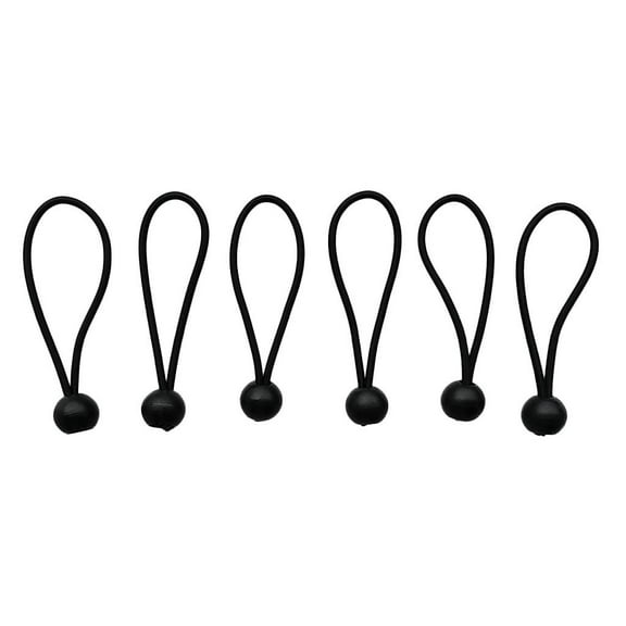 6 Pieces Heavy Duty Ball Cord Tarp Tent Tie Down Tope Black 5 inch