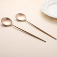 thumbnail image 2 of Salad Servers,Spoon and Fork Set 11.41 inch,18/10 Stainless Steel Salad Serving Titanium Plating (Rose gold), 2 of 17