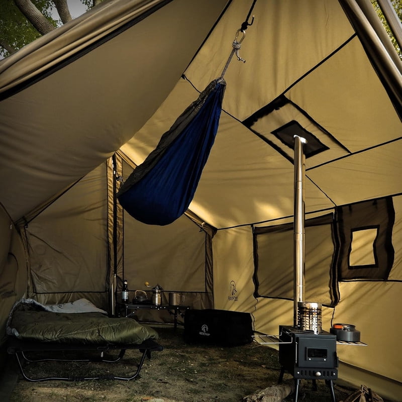 RedSwing 4 Season Hammock Hot Tent with Stove Jacks, 11.8x6.6x6.2ft Winter Tent with Snow Skirt, Lightweight for Camping Hunting