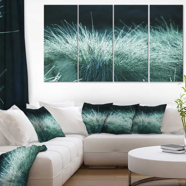 Wet Green Grass in Downpour - Oversized Landscape Canvas Art