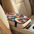 thumbnail image 4 of Xixirimido Breathable Car Seat Cover Set of 5 PU Leather Front Seats with Seat Belt & Console Covers Universal Fit Automotive Accessories, 60s Retro Hippie Flower, 4 of 8