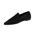 thumbnail image 2 of Miluxas Women's Woven Pointy Fashion Cutouts Breathable Knit Flat Shoes Black 5.5(36), 2 of 8