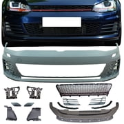 Ikon Motorsports Grille - Fits 15-17 VW Golf 7 MK7 GTI Type Front Bumper Cover Grille Fog Cover No PDC