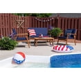 thumbnail image 2 of Linon Cooper Outdoor 4 Piece Wood Chat Set with Blue Cushions in Walnut Finish, 2 of 28