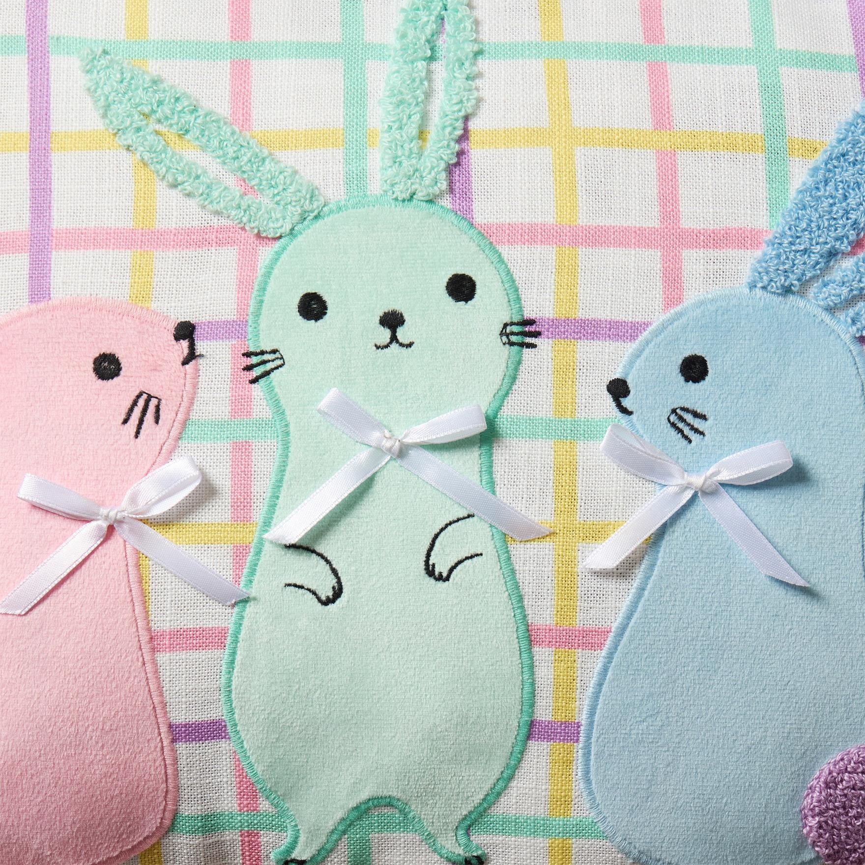 Hallmark 14" x 20" Multicolor Bunny BFFs Reversible Decorative Pillow
