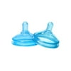 The First Years 2 Count GumDrop Wide Neck Nipples, Blue, Medium Flow