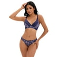 thumbnail image 4 of Unique Bargains Women's 2 Pcs Lingerie Set Floral Mesh Lace Bra and Panty Sets B 34 Blue, 4 of 6