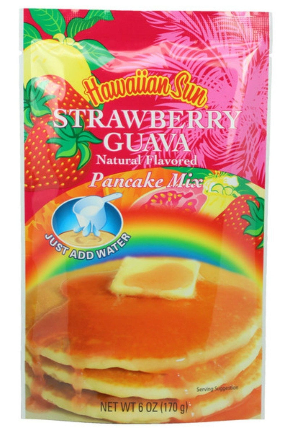 Hawaiian Sun 5 Pack Assorted Pancake Mix: Chocolate Mac, Passion Fruit, Banana Mac Nut, Coconut Pineapple.