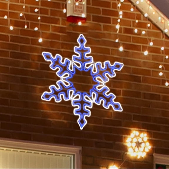 25"x22" Twinkle 1248 LED Snowflake Super-Bright White and Blue LEDs Outdoor Christmas Decoration with 11 Functions and Timer Waterproof for Outdoor Home Party Wall Hanging Holiday Christmas