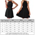 thumbnail image 2 of Vestido de mujer de una línea de color sólido con cuello halter vestido de sol para cóctel (negro L) FLhrweasw Para estrenar, 2 of 8