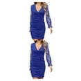 thumbnail image 2 of Guardurnaity Primavera otoño mujeres Sexy encaje vestido de manga larga niñas transpirable estilo Casual vestidos con cuello en V ropa de fiesta Type4 NO4, 2 of 6