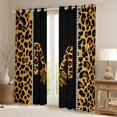 thumbnail image 2 of Feelyou Bowknot Monogrammed M Black Out Curtains for Girl, Leopard Cheetah Print Curtains Pack of 2 (42x63 Each), Modern Fashion Style Bedroom Curtains, Living Room Curtains Decor, 2 of 6