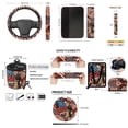 thumbnail image 7 of Yuyamidu 250 Years American Flag Car Seat Cover Set with Steering Wheel Cover Seat Belt Covers Trash Can Air Vent Pocket Rear View Mirror Cover Cup Coasters Key Chain 15 PCS Car Accessories, 7 of 7