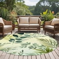 thumbnail image 4 of Round Area Rug 6 Ft, Green Blue Leaves Washable Non-Slip Circle Carpet for Living Room/Bedroom, Summer Botanical Farmhouse Watercolor Leaf Low-Profile Indoor Mats Collection Rugs for Residential, 4 of 8