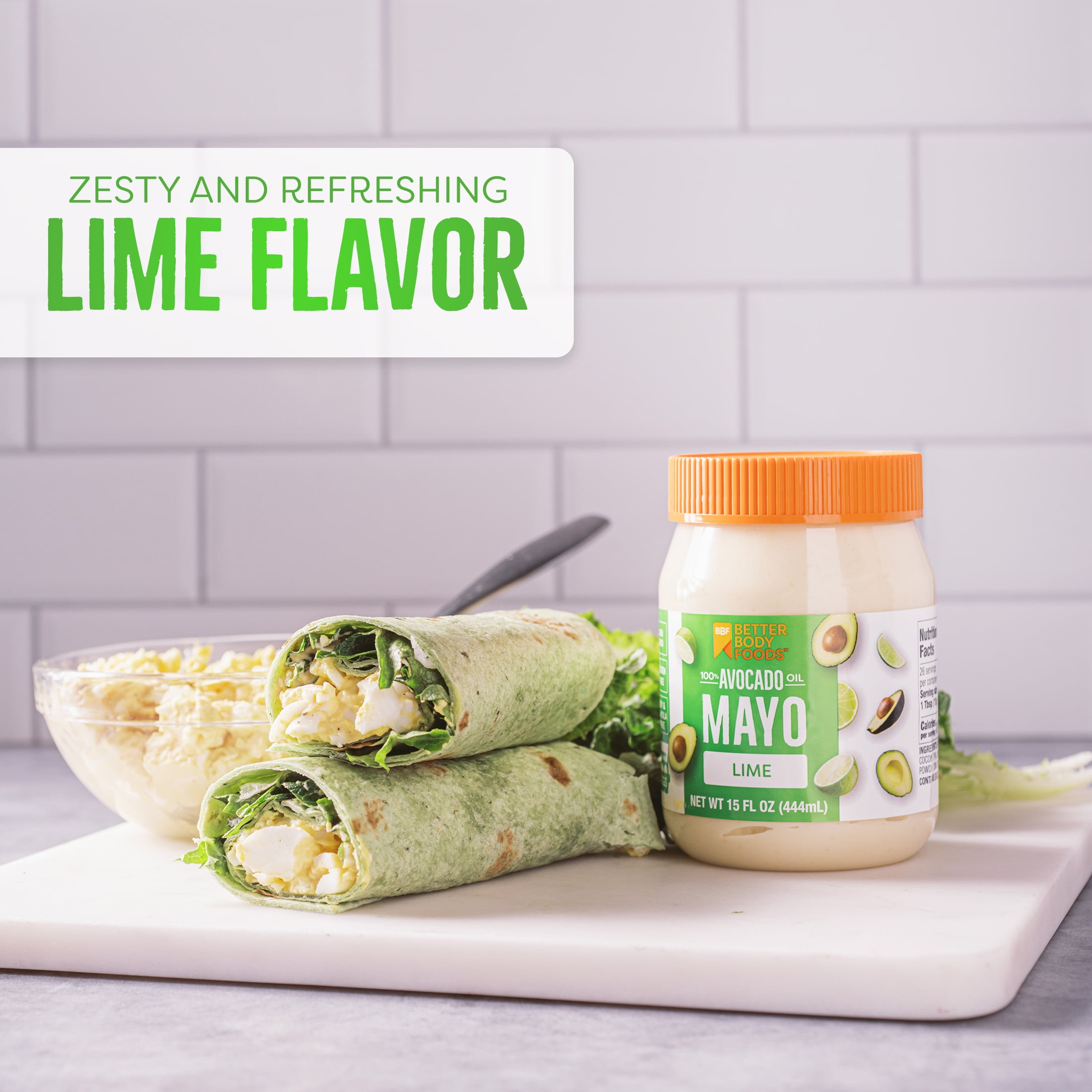 Betterbody Foods Avocado Oil Mayonnaise, Lime, 15 fl oz