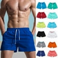 thumbnail image 4 of Bañador para hombre con bolsillos laterales, pantalones cortos de playa informales de verano de color sólido, pantalones cortos de tabla ligeros de secado rápido, traje de baño, 4 of 5