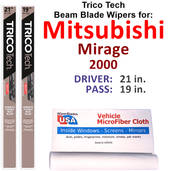 2000 Mitsubishi Mirage Beam Blade Wipers (Set of 2)