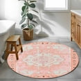 thumbnail image 4 of Round Rugs 3 Ft, Pink Boho Non Slip Area Rugs for Kitchen Bedroom Entryway, Vintage Abstract Tribal Decorative Oriental Washable Carpet Runner Rug Floor Mats for Bedroom Home Decor, 4 of 9