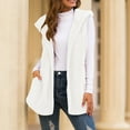 thumbnail image 4 of WEIYLL Women's Cardigans Hooded Fur Fluffly Vintage Shaggy Vest Jacket Long White Fall Coats ,M, 4 of 7