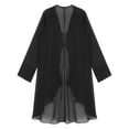 thumbnail image 4 of Alvivi Womens Long Sleeve Sheer Mesh Shrug Elegant Chiffon Open Front Bolero Cardigan Jacket Black M, 4 of 6