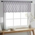 thumbnail image 2 of Navy Blue Baroque Valance Curtains for Kitchen/Living Room/Bathroom/Bedroom Window, Rod Pocket Small Topper Half Short Window Curtains Voile Sheer Scarf, Vintage Abstract Art Pattern 54"x18", 2 of 8