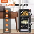 thumbnail image 2 of VEVOR Double Doors 5.5 cu.ft Safe Box with Key Lock & Password, Safe Lock Box with Fireproof Bag, Key Rack, LED Light,2 Height Adjustable and Removable Divider and 1 Cabinet for Money, Jewelry Black, 2 of 9