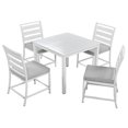 thumbnail image 7 of Euroco Outdoor Dining Table and Chairs for 4 Persons, Patio Table Set for Courtyards, Balconies, White, 7 of 7