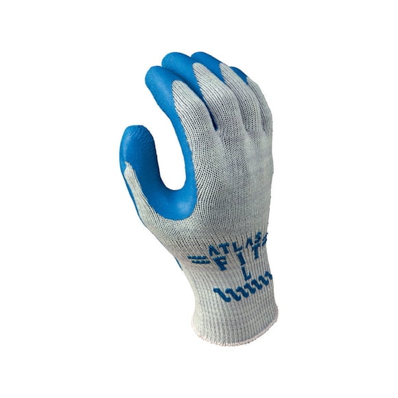 Guantes de trabajo Atlas Fit unisex de caucho con revestimiento de látex azul/gris L