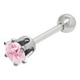 thumbnail image 1 of Ear Cartilage Barbell with Square Press Fit Cubic Zirconia 16G Tragus Rook - Sold Individually, 1 of 10