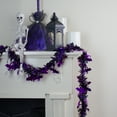 thumbnail image 3 of Northlight Black with Purple Bats Halloween Tinsel Garland - 50 feet, Unlit, 3 of 3