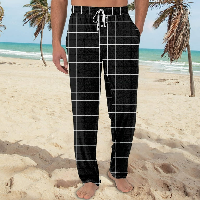 Ovticza Men's Tall Extra Long Pajama Pants,Plaid Lounge