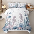 thumbnail image 2 of Erosebridal Kawaii Ocean Seahorses Bed Spread Queen,Sea Animal Queen Coverlet Set for Teens Boys Girls, 2 of 7