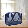 thumbnail image 4 of Bolsa de aseo de malla portátil, bolsa de gimnasio, artículos esenciales de ducha transparentes, bolsa de baño, bolsa de afeitado para artículos de Azul, 4 of 8