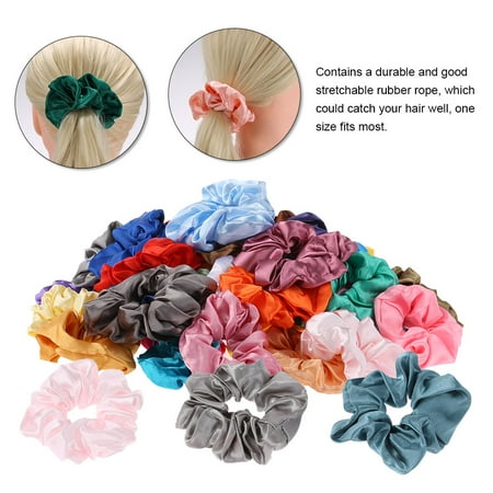 40pcs Silk Hair Scrunchies Satin Elastic Hair Bands Scrunchy Hair