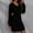 Black, variant on Gspmoly Summer Dress, Ladies Fashion Solid Color V-Neck Drop Shoulder Long Sleeve Waist Waist Knitted Sweater Dress Cocktail Dresses Prime Deals
