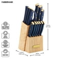 thumbnail image 4 of Farberware Triple Riveted Knife Block Set 15-Piece in Navy and Gold, 4 of 11