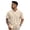 419#Khaki, variant on Contrast V Neck Waffle Pullover Shirts for Men Lightweight Short Sleeve Casual Daily Summer Blouse Dark Green 2XL