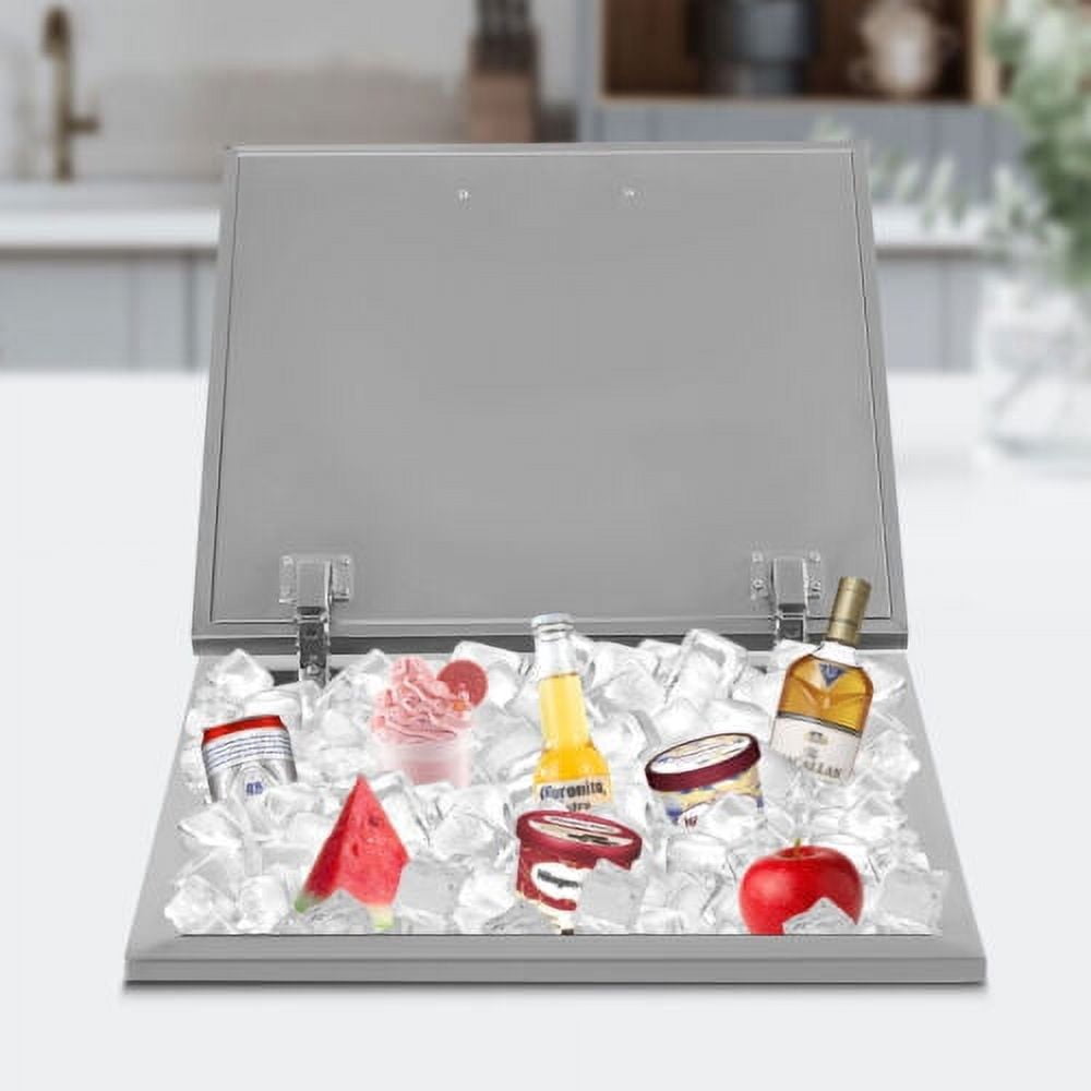 Drop-in Ice Chest Cooler Juice Ice Cooler Bin Stainless Steel 20''x 20''x 13''