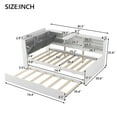 thumbnail image 5 of Twin Size Platform Trundle Bed, Corner Bed Frame with Bookcase and Trundle Bed, Daybed Storage Bed Bookcase Bed Frame for Living Room Bedroom Guest Room, White, 5 of 8