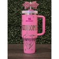 thumbnail image 1 of Vaso Stanley de Kuromi de 40 Oz | Taza Stanley de Hello Kitty de Sanrio | Botella de Agua Rosa Peonía | Envoltura Completa con Grabado Láser Personalizado | obsequios para Ella, 1 of 10