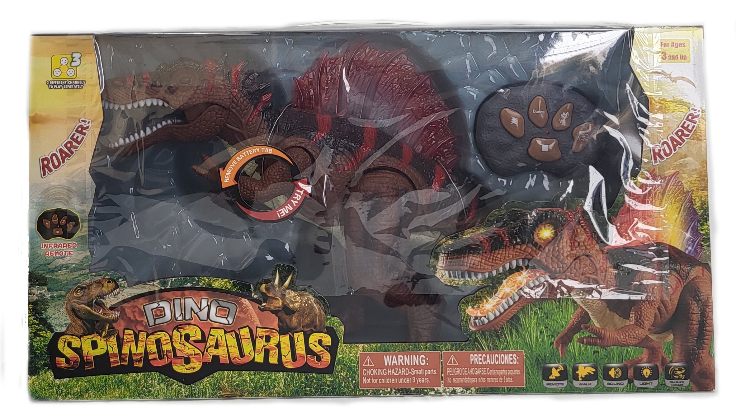 Large Walking and Shake Head with Roar Sound and Light Dinosaur Toy