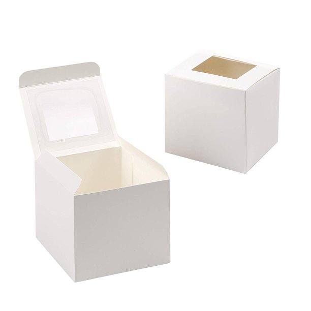 Individual White Cupcake Box with Acetate Window, 12 pack, Guests can