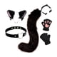 thumbnail image 5 of Conjunto de orejas y cola falsas con aro para el pelo, disfraz de cosplay para inauguración de la casa en Mardi Gras negro, 5 of 8